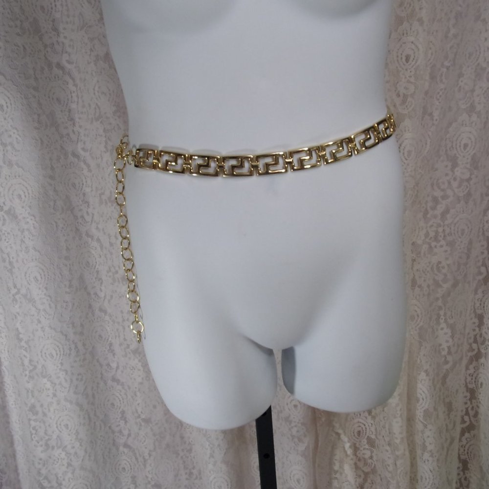 Gold Greek Key Chain Belt.  Size M/L  NWOT